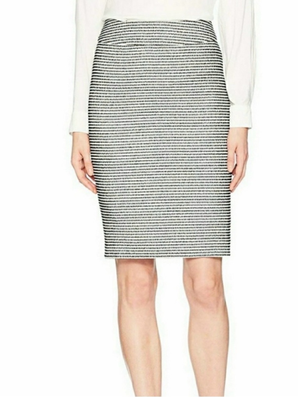 Nine West Striped Twill Pencil Skirt